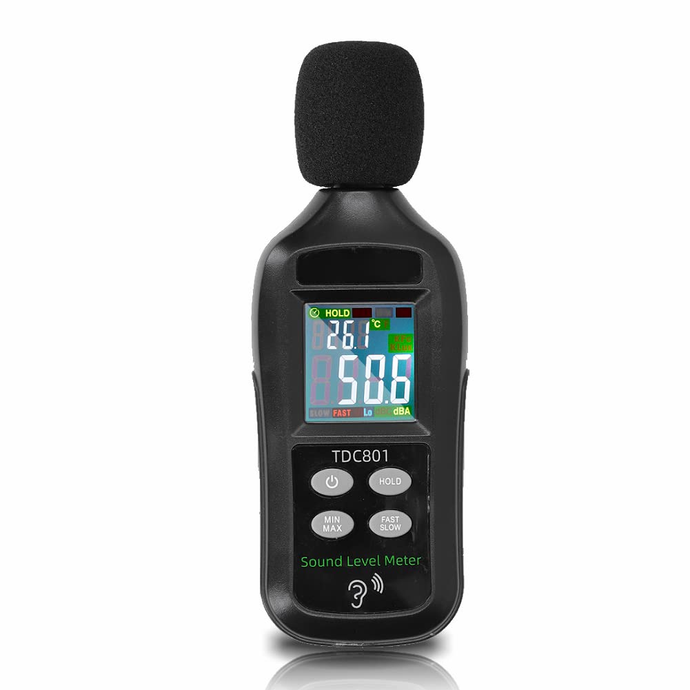 Plyisty Decibel Meter, 35Db-135Db Handheld Sound Meter Digital Sound Level Meter Reader, Lcd Display Noise Meter Db Meter Measuring