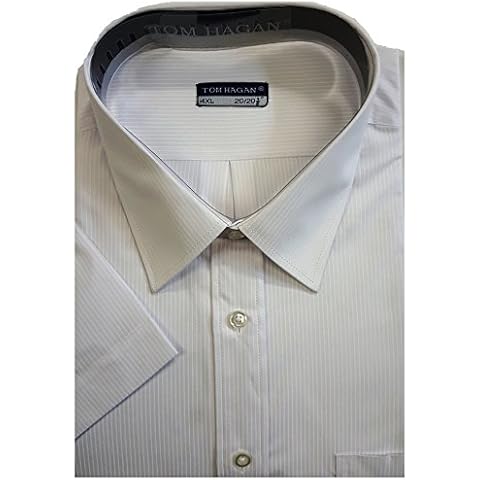 Tom Hagan Mens Short Sleeve Shirt Big Sizes 3XL 4XL 5XL 6XL Casual Formal WEAR Big Full Fitting (4XL, White 5703) Cover