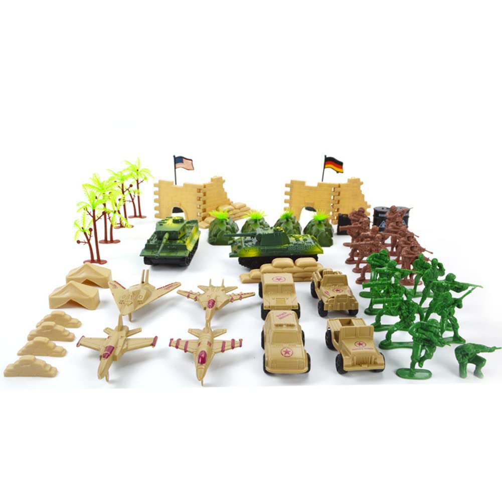 ISAKEN Juego De Juego De Ejército Militar De 100 Piezas, Figura De Acción Juego De Soldado