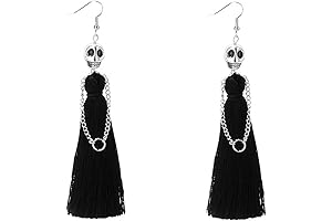 Halloween White Skull Skeleton Wire Earrings