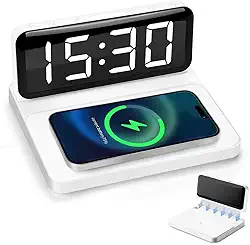 Relogio Despertador Sem Fi, Despertador Digital com Estação Desem Fio, Despertador Sem Fio com Luz, Despertador Digital com Sem Fio