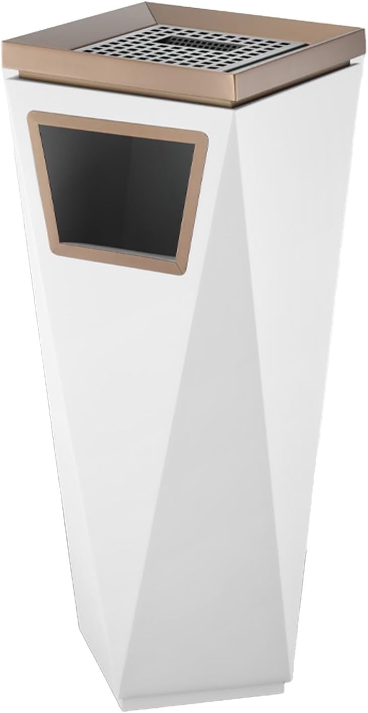Standing Ashtray, Stainless Steel Trash Can Ashtray, Commercial Cigarette Butt Collector, Suitable For Patios, Gardens, Hotels, And Restaurants(White)