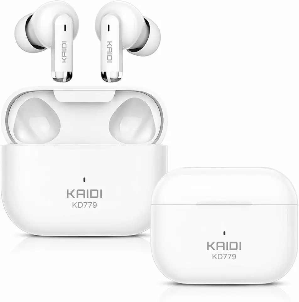 Fone Bluetooth Sem Fio TWS Kaidi KD-780 com Microfone e Estojo Carregador – Chamadas Claras e Música Sem Interrupção para Trabalho, Academia e Uso Diário