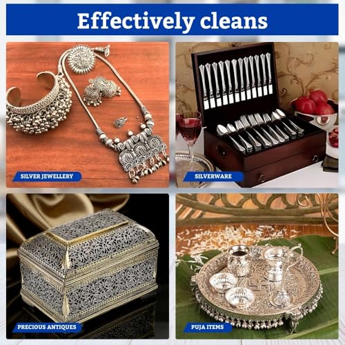Image of Klenzmo Silver Cleaner Spray, 250ml + Free Microfiber Cloth | Instant silver polish & shine. Includes a free premium 30x30 cm microfiber cloth.