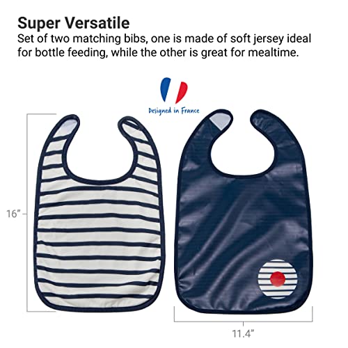 BabyToLove Set of 2 Bibs | Soft & Waterproof with a Hook & Loop Closure | Infant & Toddler Mealtimes3