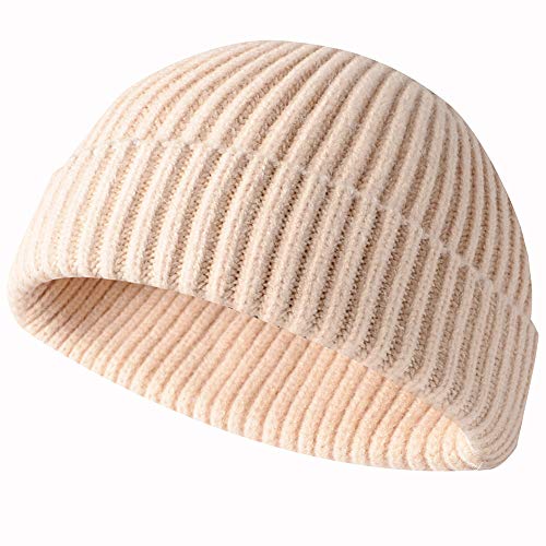 Photo de JFAN Beanie Hat Swag Miki Hat Casquette de Baseball Bonnet de Trawler Cap Chapeau de Crâne à Revers Bonnet de Pêcheur Beige,Taille Unique