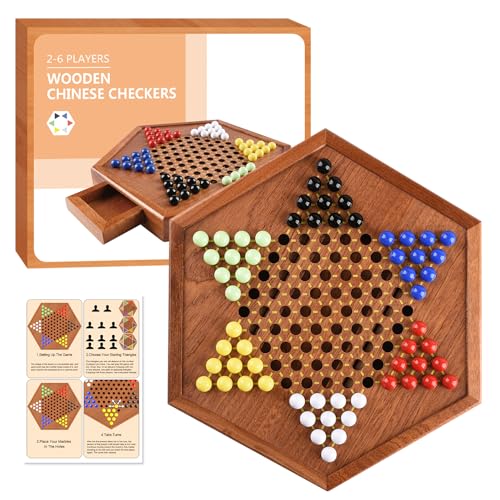 Juego de mesa Damas Chinas de madera natural 32 cm miniatura 2