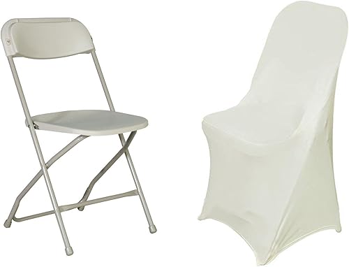 Miniatura 7 de Efavormart - 30 fundas para sillas plegables elásticas de elastano de alta calidad, color marfil