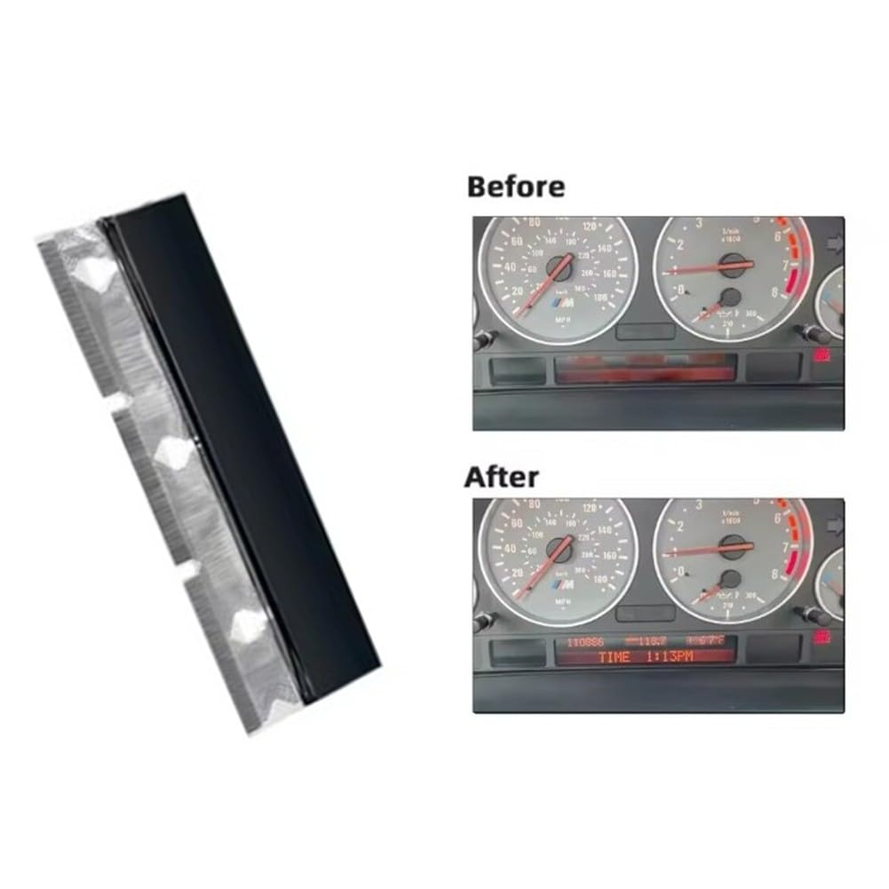 ZYWUOY Per BMW Instrument Cluster Display LCD per E53 per X5 (2000-2006), E39 (1996-2003) e E38 (1995-2001), 200 × 110 × 40 mm, schermo in vetro 12V