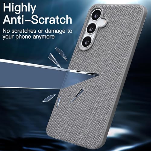 Image of DIZORO Rugged Textured Back Cover Case Compatible for Samsung Galaxy S25 Anti-Slip Soft TPU Shockproof Cover | Slim Lightweight Protective Back Case-Titanium Grey