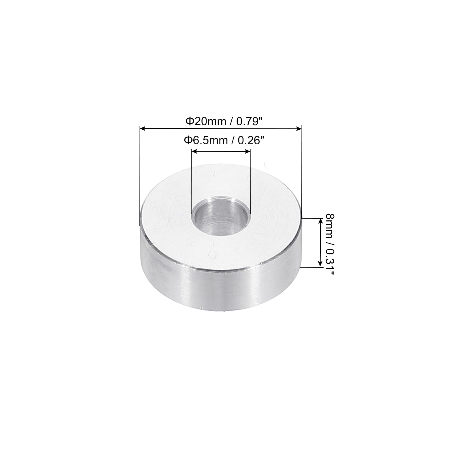 PATIKIL M6 Aluminum Spacers, 6pcs 1/4" x 3/4" Round Metal Spacers for 1/4 or M6 Screw Bolts - Image 2
