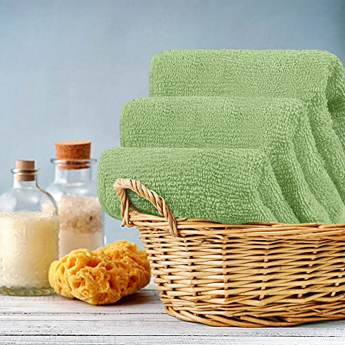 Utopia Towels 12 Pack Premium Wash Cloths Set, 12 by 12 Inches, 100% Cotton Ring Spun, Highly Absorbent and Soft Feel Washcloths for Bathroom, Spa, Gym, and Face, Sage Green