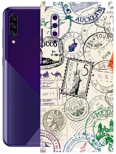 Image of AtOdds - Full Body Back Screen Guard Protector Film - Lamination Wrap Skin Sticker Compatible with Samsung Galaxy A30s | Scratchproof Matte Finish (Stamps)