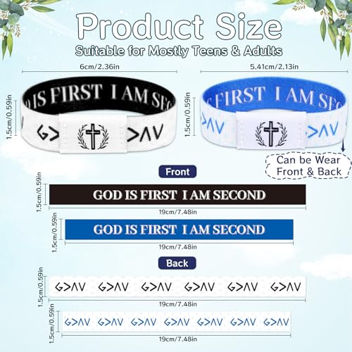 2Pcs Daily Bible Verse Bracelets，NFC Jesus Christian Cross Wristband, Inspirational Faith Spiritual Religious Gift2