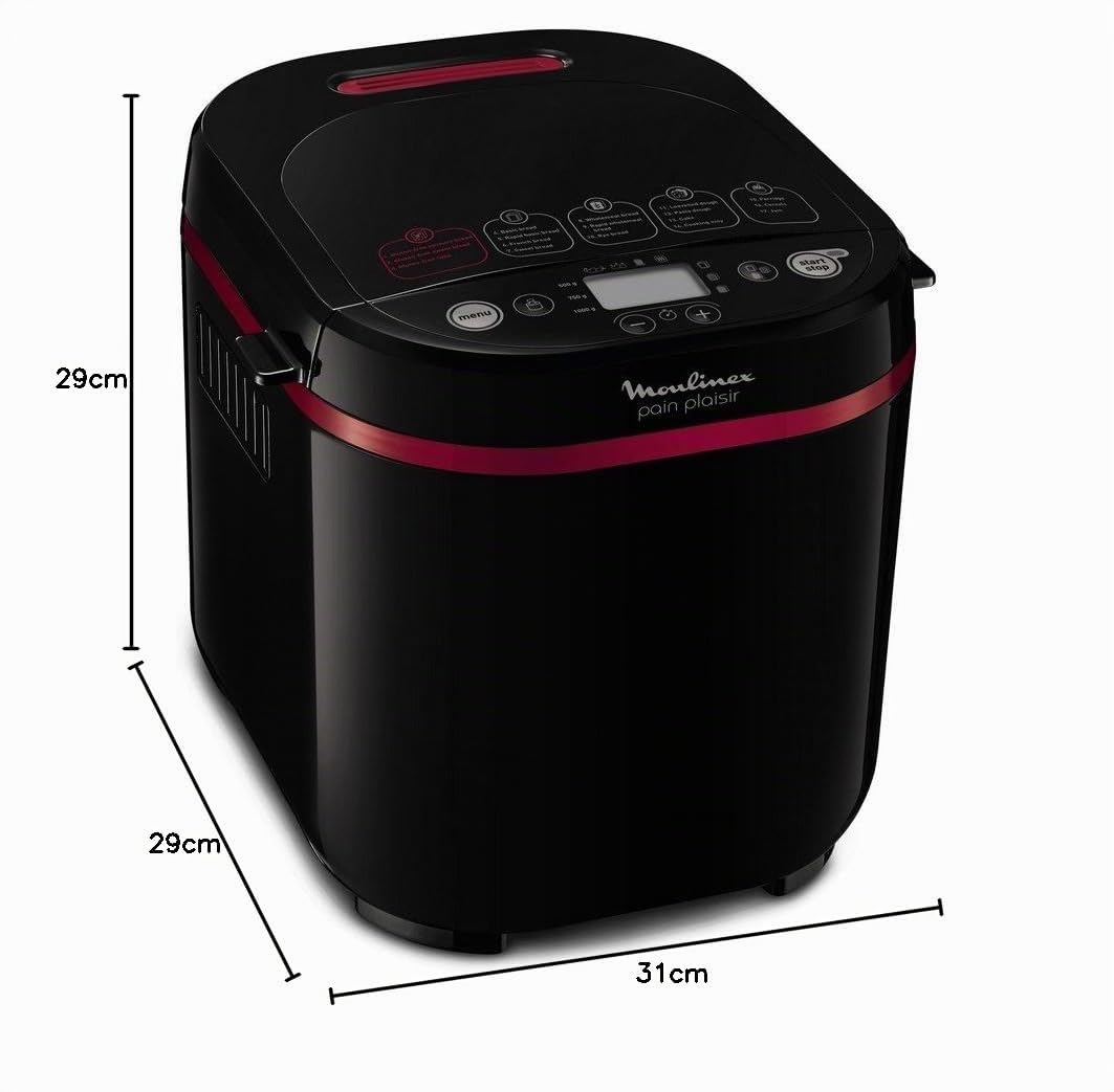 Moulinex Brotbackautomat Programme Kunststoff 31 x 29 x 29 cm Schwarz/Purpur