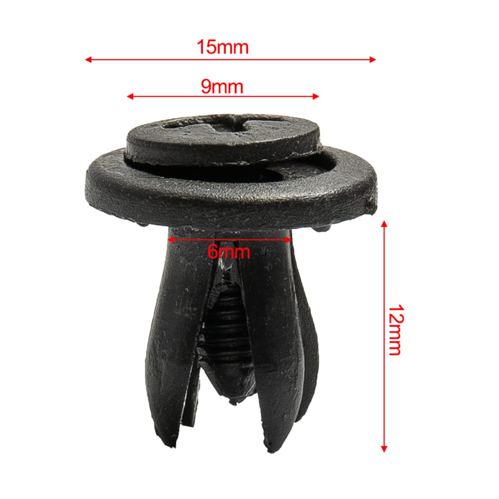 zrfgbxim 100 Pezzi Rivetti in Plastica per Auto, Kit di Clip di Fissaggio per Carrozzeria Auto, Plastic Fastener Clip di Fissaggio per Auto, Parafango Portiera Interna Auto