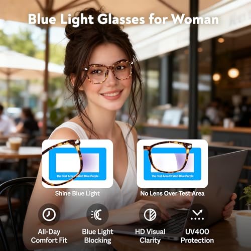Image of Blue Light Glasses for Woman Men, 99% Blocking Square Frame 2 Pairs | Anti Eyestrain & UV Glare Protection, Computer Blue Light Blocking Glasses for Gaming TV Phone Screen