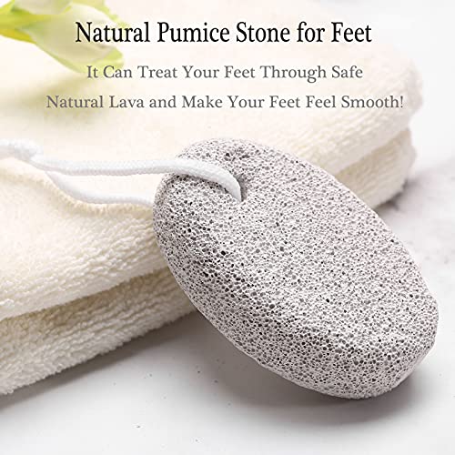 image for 2PCS Natural Pumice Stone for Feet, HOOMBOOM Lava Pedicure Tools Hard 