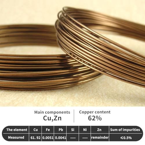 EFUTURETIME Messingdraht 2,0mm x 10m, Kupferdraht aus Messing, Brass Wire zum Ornamentweben, Dekorieren, Modellieren und Löten, Gold