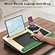 Laptopkissen für Bett mit Kissen, PUTORSEN Laptop Kissen Mausunterlage Passen bis zu 17,3 Zoll Notebook, Höhenverstellbar Lapdesk mit Tablet und Telefon Rille für Lernen, Gelb