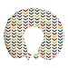 ABAKUHAUS Freccia Cuscino da Viaggio, Colorful ripetitivo Frecce, Accessorio in Schiuma di Memoria per Viaggio, 30 cm x 30 cm, Multicolore