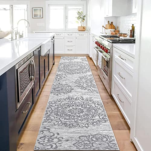 Hebe Boho Runner Rug 2X10Ft Non Slip Hallway Rug Runner Washable Distressed Medallion Area Rugs Vintage Long Bohemian Floor Carpet For Entryway Laundry Room Kitchen Floor Bathroom #TOP2