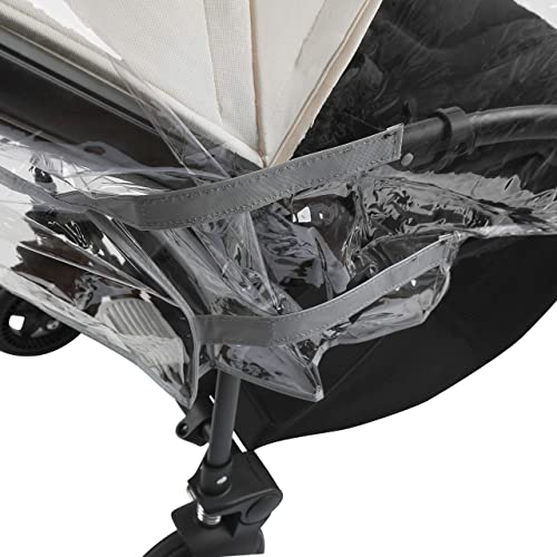 Masirs Baby Stroller Rain Cover, Weatherproof Shield To Safeguard Your Child From Wind & Rain, Universal Size, Mesh Material For Ventilation & Reflective Trimming For Night Visibility, (Clear Vinyl) #TOP3