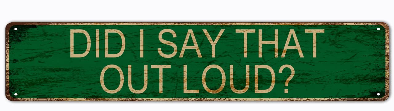 Did I Say That Out Loud Retro Tin Signs Aluminum Metal Sign for Kitchen Home Garden Wall Bar Cafe Decor 4x16 Inch