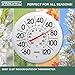 Springfield Indoor Outdoor Big and Bold Thermometer with Mounting Bracket, Easy to Read Numbers for Patio, Pool, and Indoor Areas, 13.25-Inch, White