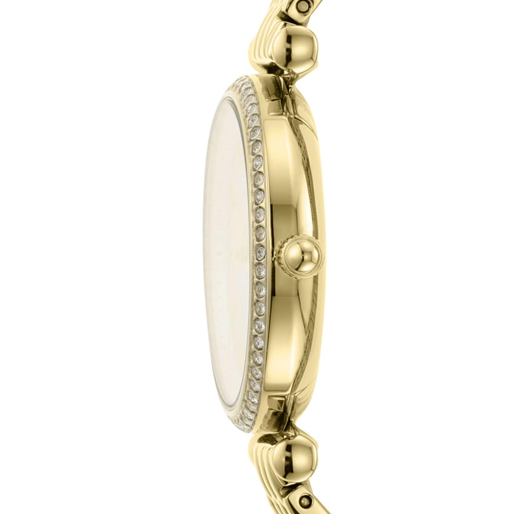Fossil Carlie Damen Uhr Goldfarben Quarz Edelstahlarmband