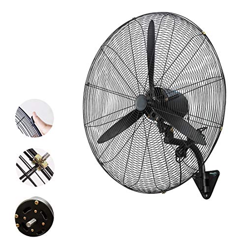 Ventiladores de pared industriales Hurricane - Ventilador oscilante de aspas para pared - 3 velocidades - Gran volumen de aire - Refrigeración - Para gimnasios, garajes, ventiladores eléctricos comer
