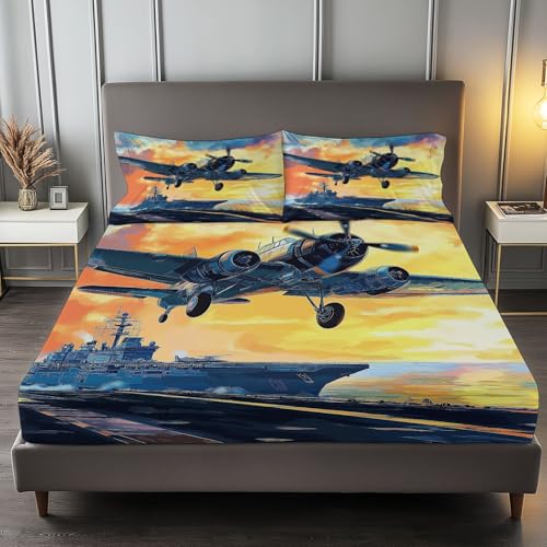 Fitted Sheet Twin Size Bedding Set for Kids Girls Women Men Room Decor, Soft Microfiber & Deep Pocket & Wrinkle Free Oil Painting Fighter Bedding Sheets, Colorful
