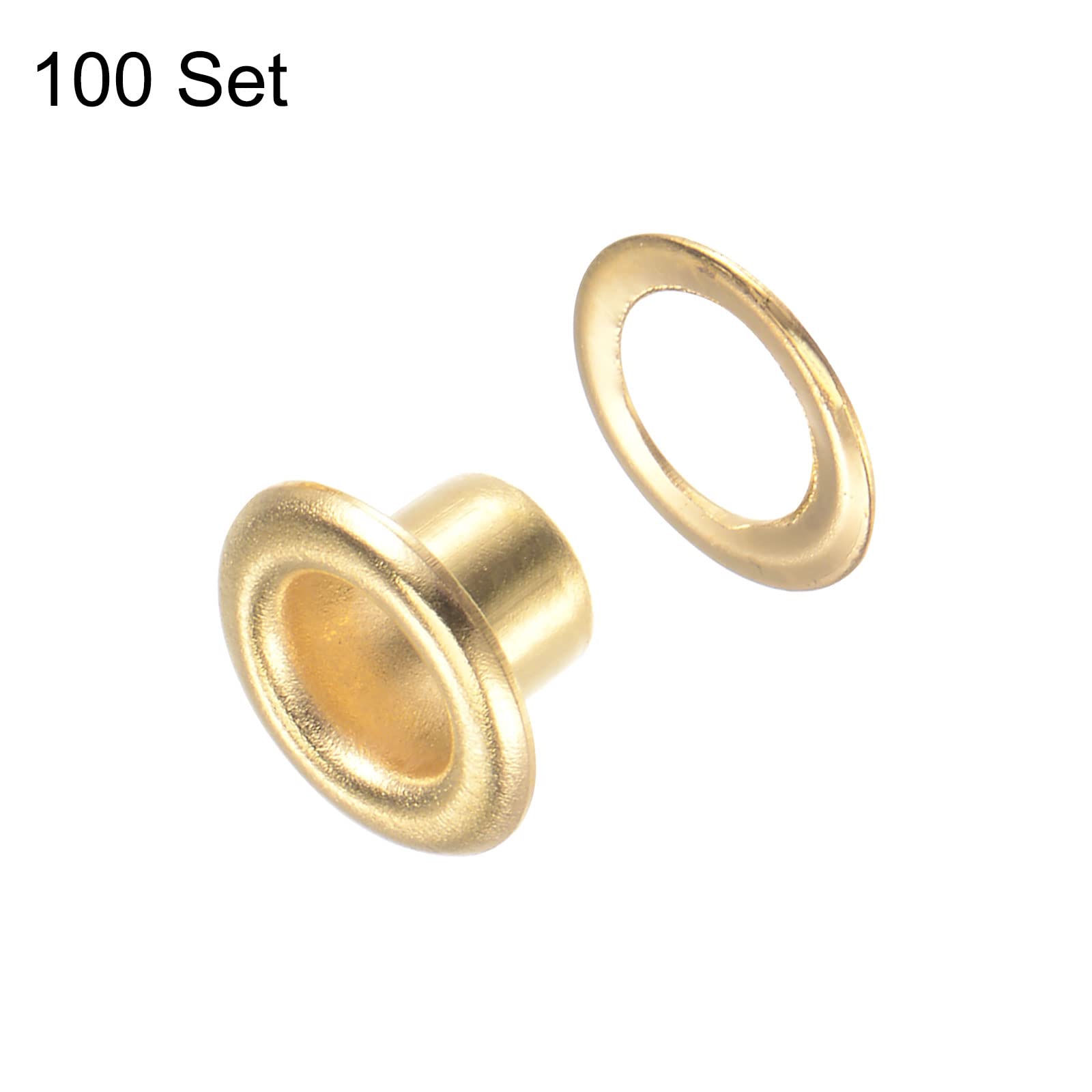 Sourcing Map 100 Satz Metall Tüllen Kit - 4mm Ösen In Gold Für Schuhe, Kleidung & DIY Projekte