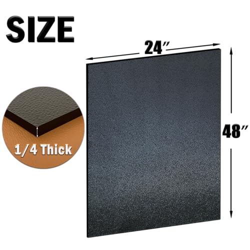 Image of ABS Plastic Sheet 1 /4 Inch Thick 24 inch x 48 inch (2-Pack),Black Rigid Moldable Panel with Different Surfaces (Textured Front & Smooth Back) for Structural Parts, Amp Mounting, and DIY Home Decor, etc.