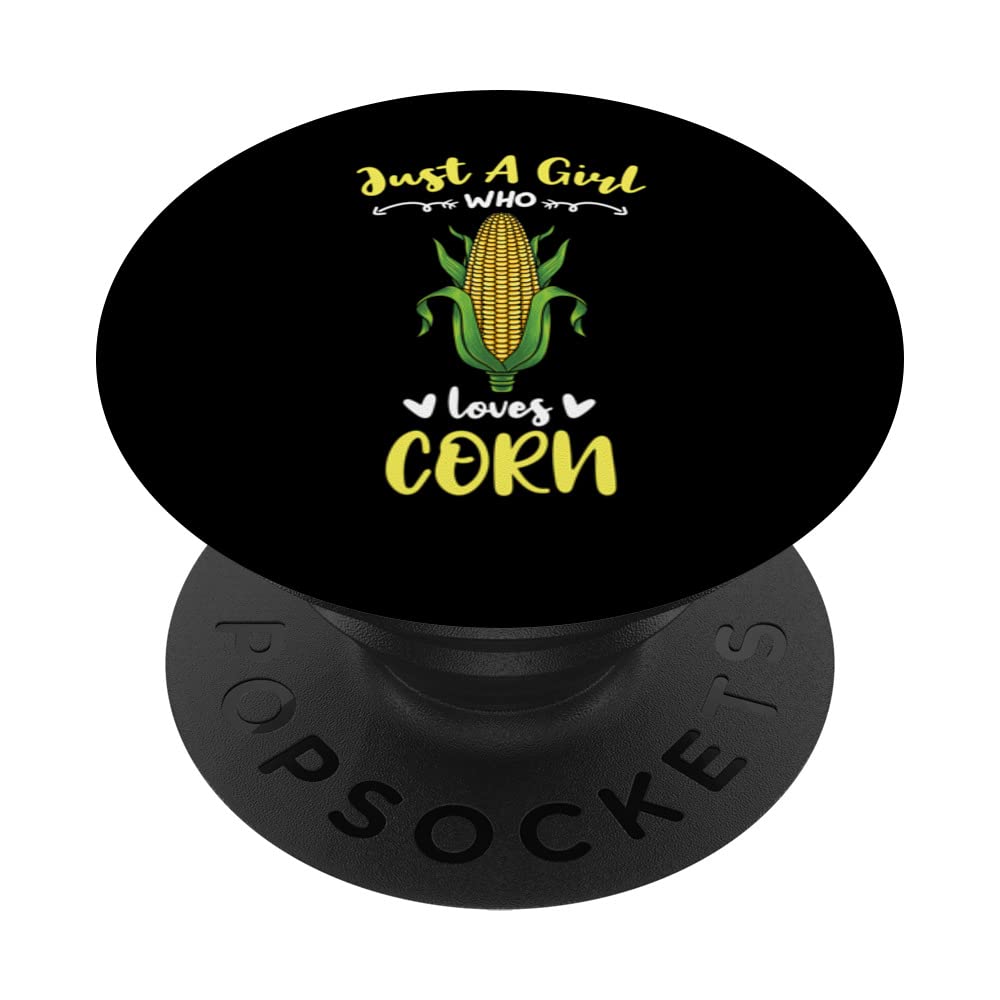 Just A Girl Who Loves Corn PopSockets Swappable PopGrip, Black
