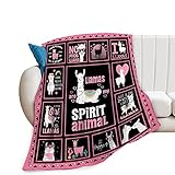 Cute Llama Blanket Pink Llama Throw Blanket Gifts for Girls Warm Soft Flannel Funny Animal Alpaca Pr