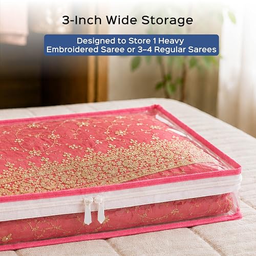HomeStrap 3-Inch Pink Saree Covers Pack of 10 - Image 5