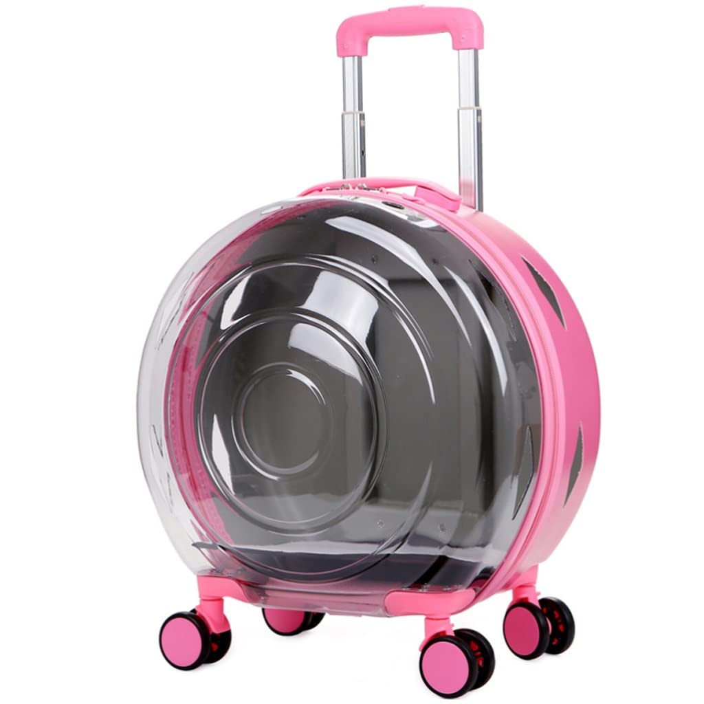 Borsa da Trasporto per Animali Domestici Borsa da Trasporto da Viaggio Borsa da Viaggio panoramica Trasparente Portatile (Colore : Rosa) (Rosa)