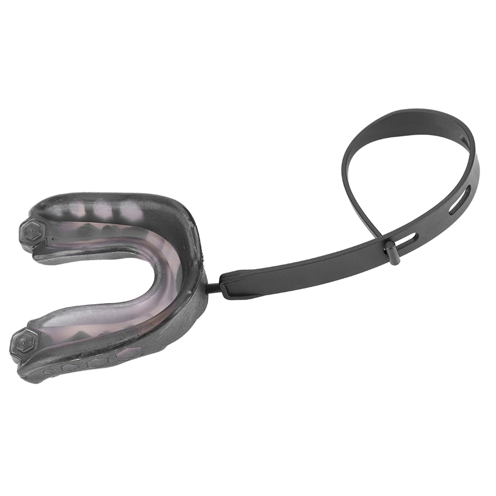VINGVO Football, Boxing Mouthguard Mouthguard Adult Oral Teeth Protective Sports Mouthguard Boxing with Lanyard for Boxing Basketball (Black)