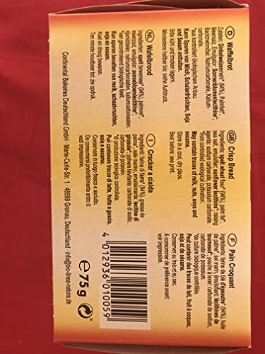 Bio Dinkel Knusperbrot, knusperleichtes Knäcke, Crisp Bread (Packung mit 3)