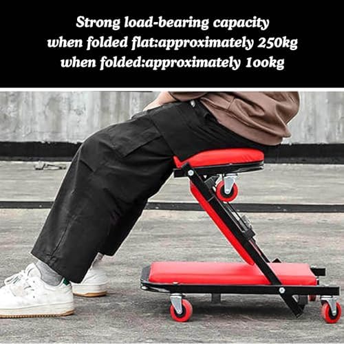 Z Creeper Seat - 2-in-1 Mechanic Stool with Wheels, Low Profile Design for Auto Garage, Comfortable Vehicle Maintenance, Rolling Creeper for Car Repairs, & Portable