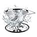 LHS Pour Over Coffee Dripper Stainless Steel Coffee Filter Metal Cone Filter Paperless Reusable Coffee Filter Single Cup Coffee Maker 1-2 Cup With Non-slip Cup Stand and Cleaning Brush