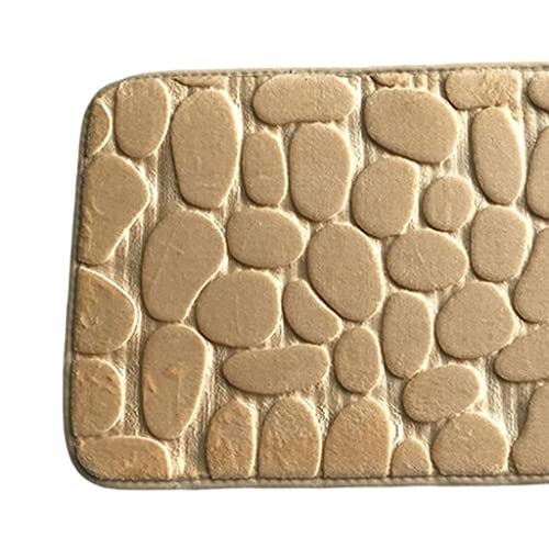 Image of Door Mat Anti-Slip Soft Area Rugs for Bathroom Balcony Laundry Room Decor 50x80cm Light Brown