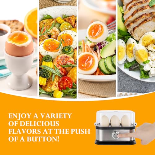 VINATO Eierkocher, bis zu 6 Eier (weich, mittel, hart, pochiert), Familiengröße Egg Cooker, Leicht zu reinigen Egg Boiler – Bild 7