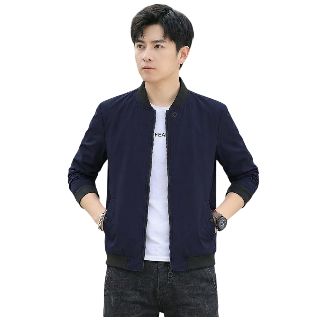 celary Men's Bomber Jacket | Fancy Collar|| Lightweight Casual Zip-Up Jacket | Stylish Slim Fit Outerwear for All Seasons | Polyester, Standard Length-picture-49