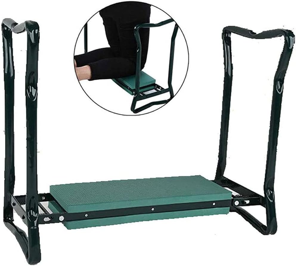 Foldable Garden Kneeler Seat Pad & Cushion, Yard Work Bench Gardening Gardener Kneeling Stool Chair, with Tool Pouches