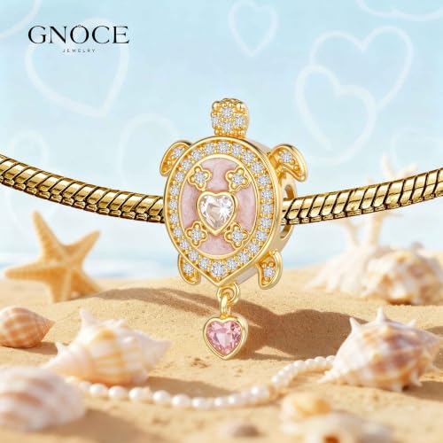 Image of GNOCE Ocean World Cute Animal Charm Beads,925 Sterling Silver Dangle Charms Fit Bracelets & Necklace, Hand-Finished Keepsake Travel Jewelry Gift for Women Men BBF
