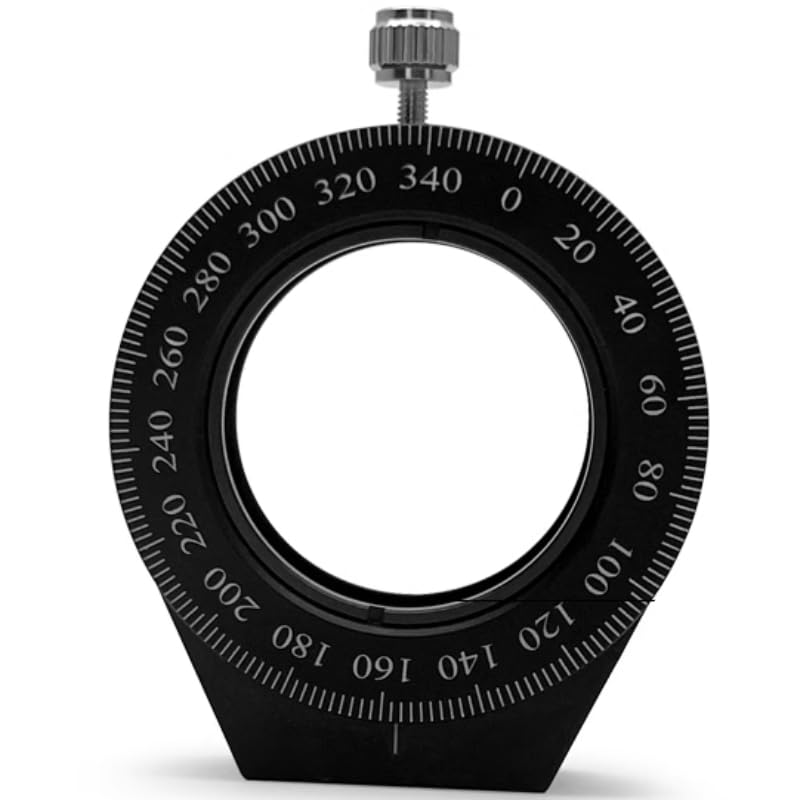 1Pc Embedded Rotating Mount, Polarizer Optical Element Frame, Wave Plate Lens Holder with Scale Manual Rotation (ZZX-M30)