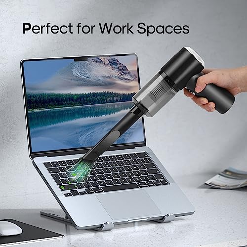 SUMEI Rechargeable Keyboard Vacuum Cleaner Cordless, 42W 3.5Kpa Powerful Hand Held Desk Vacuum Cleaner(with LED Light),Usb Mini Hoover for Car,Pet,Pc,Computer,Laptop,Desktop,Keyboard Cleaning - Image 7
