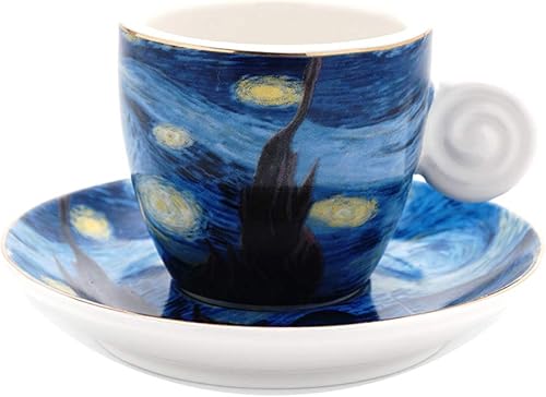 Miniatura 3 de Vincent Van Gogh Art The Starry Night - Taza de café de porcelana (americano, 14 onzas)